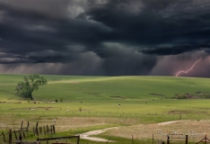 Spring thunderstorm at Tallgrass Prairie National Preserve.