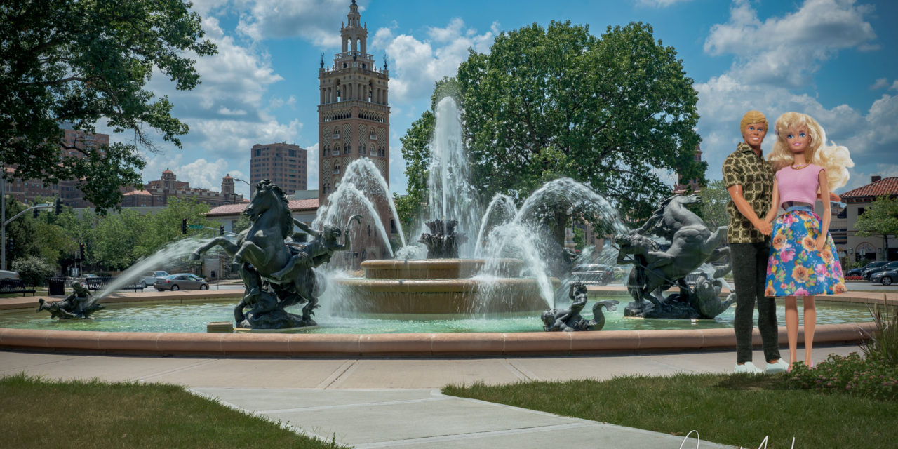 Barbie and Ken at the Nichols Fountain