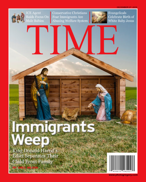 Immigrant nativity scene