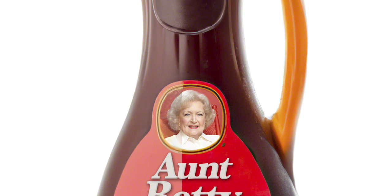 Suggestion to select Betty White as the new face for the old Aunt Jemima brand.